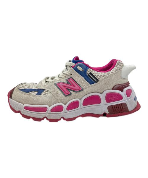 NEW BALANCE（ニューバランス）NEW BALANCE (ニューバランス) ローカットスニーカー ホワイト×ピンク サイズ:27cmの古着・服飾アイテム