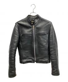 VANSON（バンソン）の古着「シングルライダースジャケット」｜ブラック