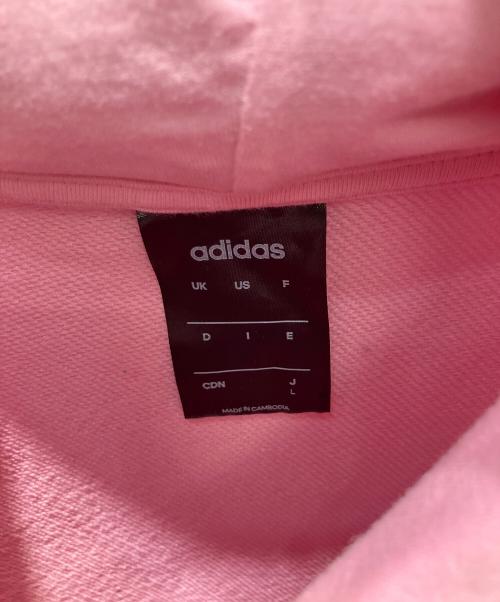 adidas（アディダス）adidas (アディダス) プルオーバーパーカー ピンク サイズ:Lの古着・服飾アイテム