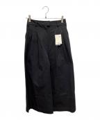 IENAイエナ）の古着「2022AW 2wayストレッチコットンレーヨンワイドパンツ」｜ブラック