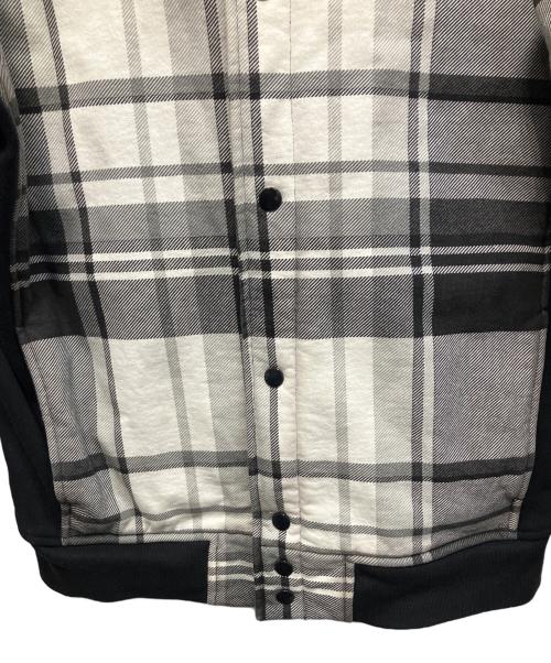 SUPREME（シュプリーム）SUPREME (シュプリーム) 14FW Plaid Snap Front Sweat スタジャン ホワイト×ブラック サイズ:Mの古着・服飾アイテム