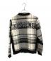 SUPREME (シュプリーム) 14FW Plaid Snap Front Sweat スタジャン ホワイト×ブラック サイズ:M：10000円