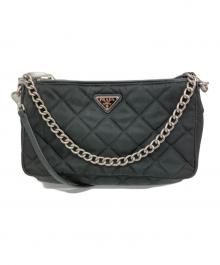 PRADA（プラダ）の古着「	キルティングナイロン2WAYチェーンショルダーバッグ」｜ブラック