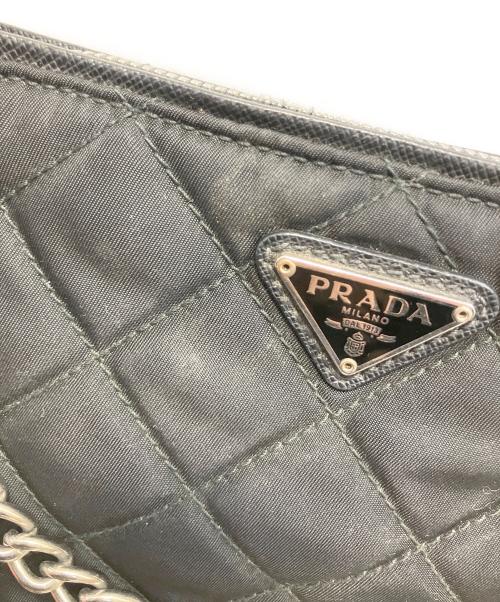 PRADA（プラダ）PRADA (プラダ) 	キルティングナイロン2WAYチェーンショルダーバッグ ブラックの古着・服飾アイテム