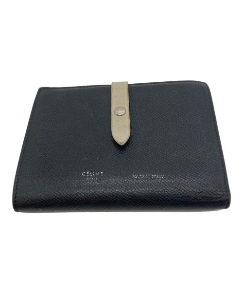 CELINE（セリーヌ）CELINE (セリーヌ) 2つ折り財布 ブラック×グレーの古着・服飾アイテム