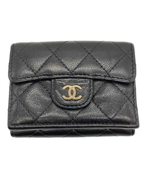 CHANEL（シャネル）CHANEL (シャネル) 3つ折り財布 ブラックの古着・服飾アイテム