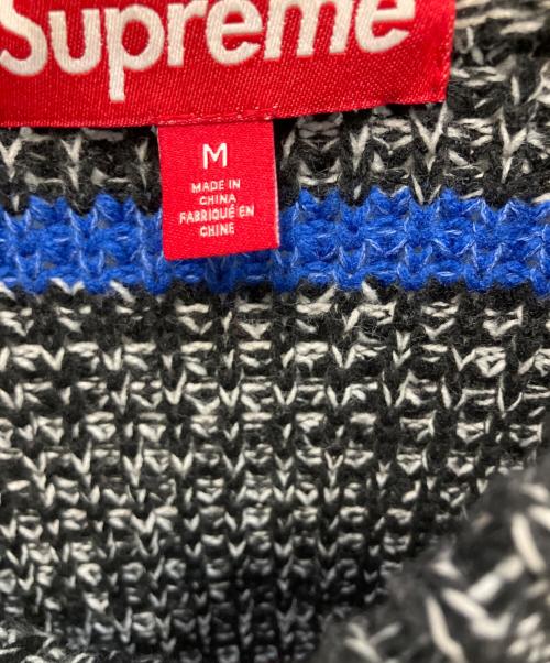 SUPREME（シュプリーム）SUPREME (シュプリーム) ワッフル スモールボックス セーター ストライプ FW24 厚手ニット ブラック サイズ:Mの古着・服飾アイテム