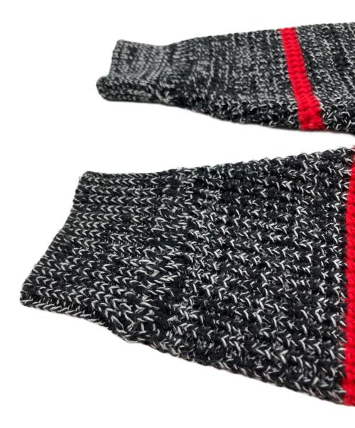 SUPREME（シュプリーム）SUPREME (シュプリーム) ワッフル スモールボックス セーター ストライプ FW24 厚手ニット ブラック サイズ:Mの古着・服飾アイテム