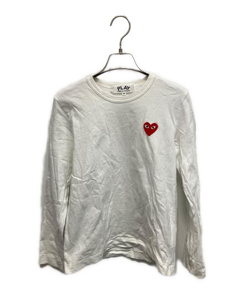 PLAY COMME des GARCONS（プレイコムデギャルソン）PLAY COMME des GARCONS (プレイコムデギャルソン) ロングスリーブTシャツ ホワイト サイズ:Mの古着・服飾アイテム