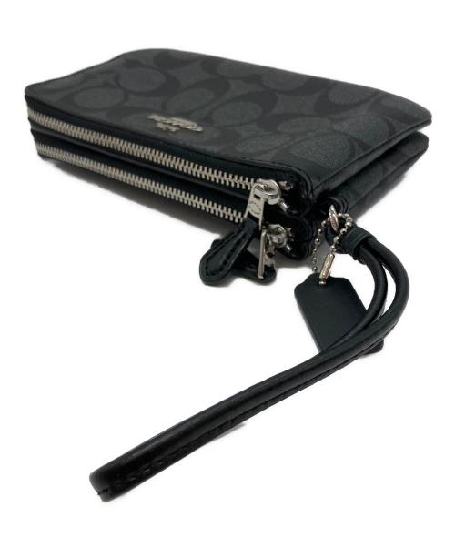 COACH（コーチ）COACH (コーチ) ダブルジップウォレット ブラックの古着・服飾アイテム