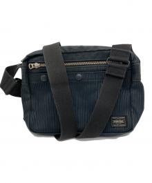 PORTER（ポーター）の古着「ストライプ ショルダーバッグ」｜ブラック