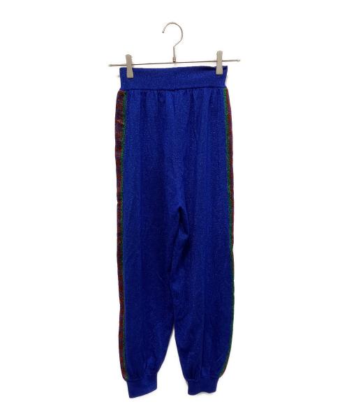 GUCCI（グッチ）GUCCI (グッチ) サイドラインラメスウェットパンツ ブルー サイズ:Sの古着・服飾アイテム