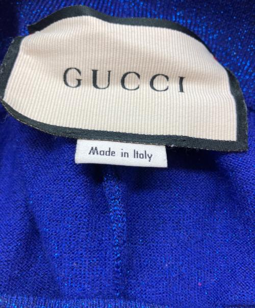 GUCCI（グッチ）GUCCI (グッチ) サイドラインラメスウェットパンツ ブルー サイズ:Sの古着・服飾アイテム