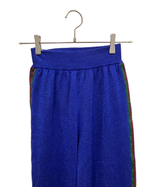 GUCCI（グッチ）GUCCI (グッチ) サイドラインラメスウェットパンツ ブルー サイズ:Sの古着・服飾アイテム