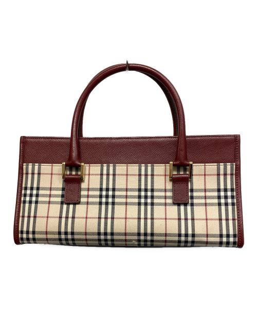 BURBERRY（バーバリー）BURBERRY (バーバリー) ノバチェックハンドバッグ レッドの古着・服飾アイテム