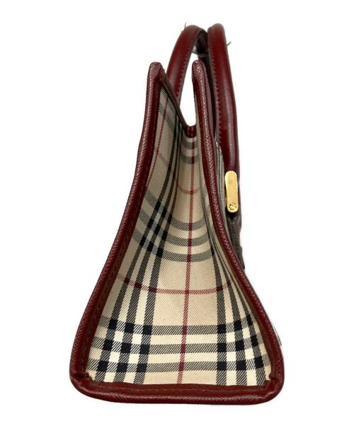 BURBERRY（バーバリー）BURBERRY (バーバリー) ノバチェックハンドバッグ レッドの古着・服飾アイテム