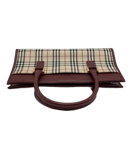 BURBERRY（バーバリー）BURBERRY (バーバリー) ノバチェックハンドバッグ レッドの古着・服飾アイテム