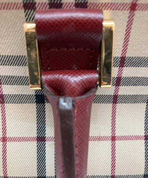 BURBERRY（バーバリー）BURBERRY (バーバリー) ノバチェックハンドバッグ レッドの古着・服飾アイテム