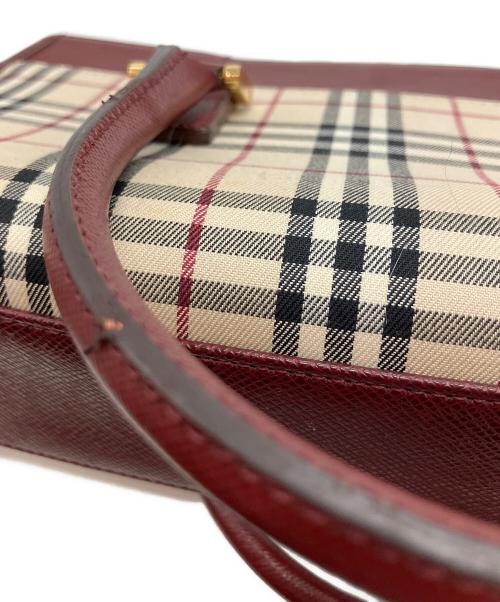 BURBERRY（バーバリー）BURBERRY (バーバリー) ノバチェックハンドバッグ レッドの古着・服飾アイテム
