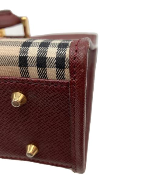 BURBERRY（バーバリー）BURBERRY (バーバリー) ノバチェックハンドバッグ レッドの古着・服飾アイテム