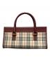 BURBERRY (バーバリー) ノバチェックハンドバッグ レッド：8000円
