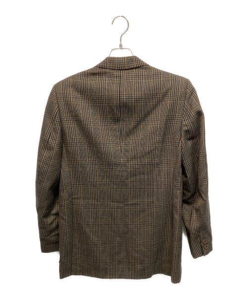 BALENCIAGA（バレンシアガ）BALENCIAGA (バレンシアガ) チェック テーラードジャケット ブラウン サイズ:不明の古着・服飾アイテム