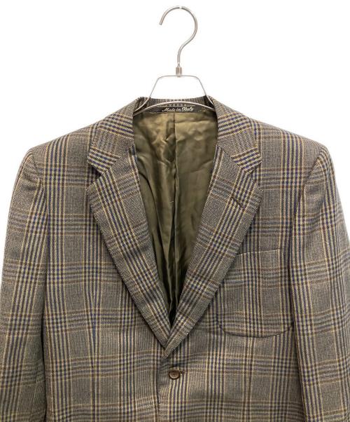 BALENCIAGA（バレンシアガ）BALENCIAGA (バレンシアガ) チェック テーラードジャケット ブラウン サイズ:不明の古着・服飾アイテム