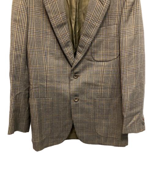 BALENCIAGA（バレンシアガ）BALENCIAGA (バレンシアガ) チェック テーラードジャケット ブラウン サイズ:不明の古着・服飾アイテム
