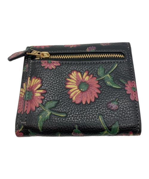 COACH（コーチ）COACH (コーチ) 花柄 2つ折り財布 ブラックの古着・服飾アイテム