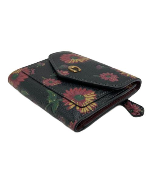 COACH（コーチ）COACH (コーチ) 花柄 2つ折り財布 ブラックの古着・服飾アイテム