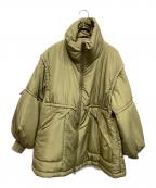 CIAOPANIC TYPYチャオパニックティピー）の古着「ドロストギャザーマルチウェイスタンドアウター 中綿ジャケット」｜カーキ