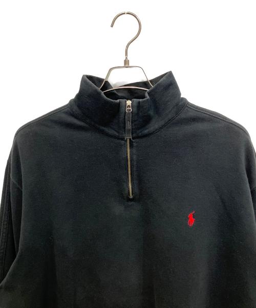 POLO RALPH LAUREN（ポロ・ラルフローレン）POLO RALPH LAUREN (ポロ・ラルフローレン) ハーフジップスウェット ブラック サイズ:XXLの古着・服飾アイテム