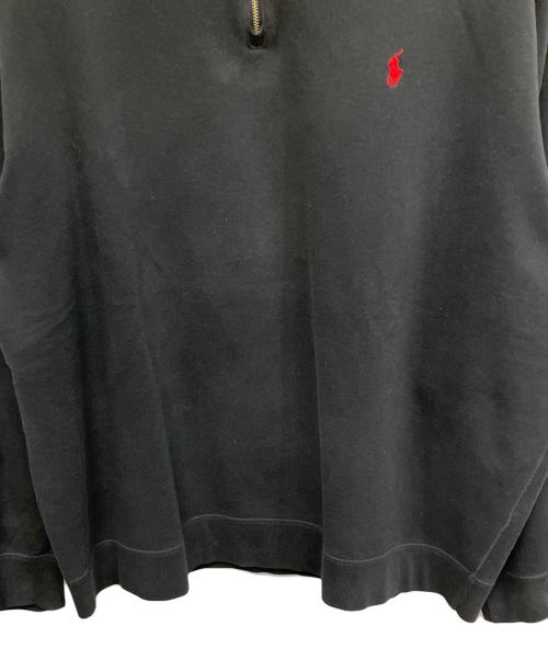 POLO RALPH LAUREN（ポロ・ラルフローレン）POLO RALPH LAUREN (ポロ・ラルフローレン) ハーフジップスウェット ブラック サイズ:XXLの古着・服飾アイテム
