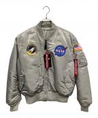 ALPHA INDUSTRIESアルファインダストリーズ）の古着「MA-1 NASA フライトジャケット」｜シルバー