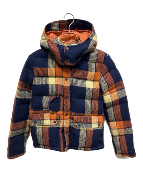 THE NORTHFACE PURPLELABEL（ザ・ノースフェイス パープルレーベル）THE NORTHFACE PURPLELABEL (ザ・ノースフェイス パープルレーベル) Harris Tweed (ハリスツイード) ダウンジャケット ネイビー×オレンジ サイズ:Sの古着・服飾アイテム