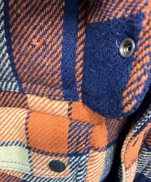 THE NORTHFACE PURPLELABEL（ザ・ノースフェイス パープルレーベル）THE NORTHFACE PURPLELABEL (ザ・ノースフェイス パープルレーベル) Harris Tweed (ハリスツイード) ダウンジャケット ネイビー×オレンジ サイズ:Sの古着・服飾アイテム