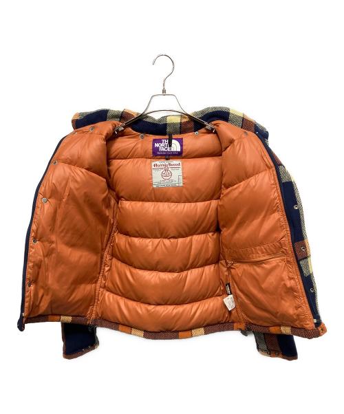 THE NORTHFACE PURPLELABEL（ザ・ノースフェイス パープルレーベル）THE NORTHFACE PURPLELABEL (ザ・ノースフェイス パープルレーベル) Harris Tweed (ハリスツイード) ダウンジャケット ネイビー×オレンジ サイズ:Sの古着・服飾アイテム