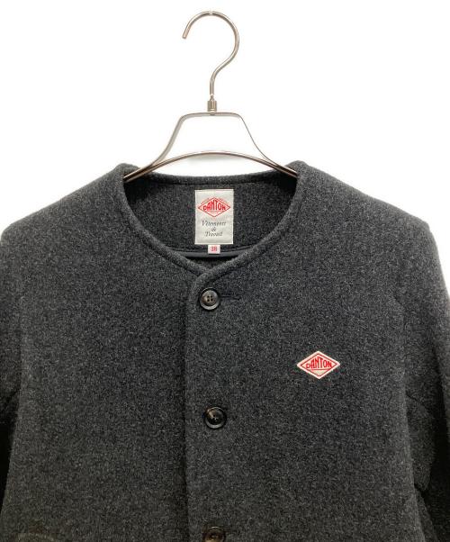 DANTON（ダントン）DANTON (ダントン) ウールモッサ ノーカラージャケット ブラック サイズ:38の古着・服飾アイテム