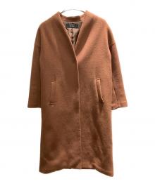 JOURNAL STANDARD（ジャーナルスタンダード）の古着「ノーカラーコート」｜ブラウン