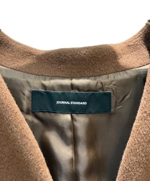 JOURNAL STANDARD（ジャーナルスタンダード）JOURNAL STANDARD (ジャーナルスタンダード) ノーカラーコート ブラウン サイズ:Mの古着・服飾アイテム