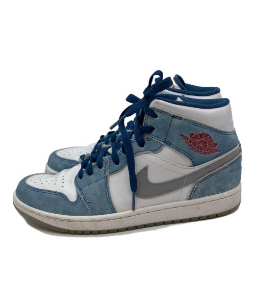 NIKE（ナイキ）NIKE (ナイキ) AIR JORDAN 1MID SE ハイカットスニーカー スカイブルー×ホワイト サイズ:26cmの古着・服飾アイテム