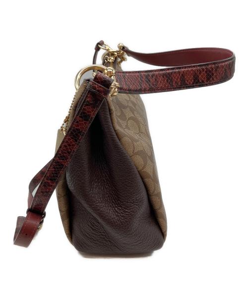 COACH（コーチ）COACH (コーチ) シグネチャー 2WAYバッグ ベージュ×ブラウンの古着・服飾アイテム