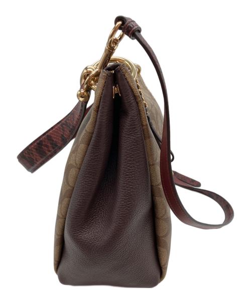 COACH（コーチ）COACH (コーチ) シグネチャー 2WAYバッグ ベージュ×ブラウンの古着・服飾アイテム