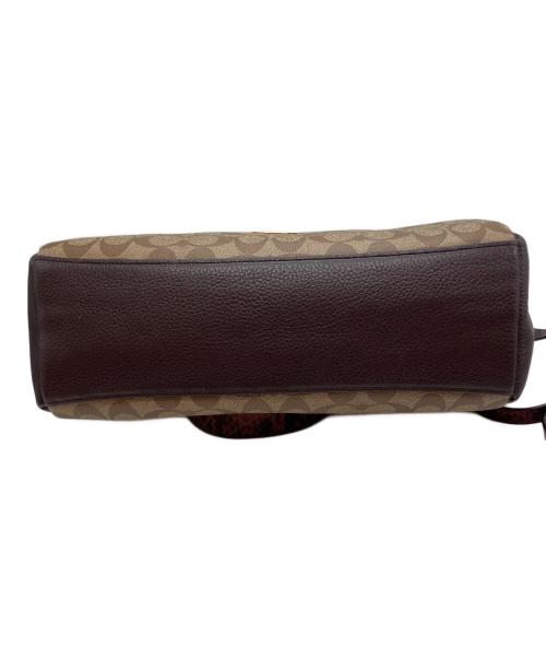 COACH（コーチ）COACH (コーチ) シグネチャー 2WAYバッグ ベージュ×ブラウンの古着・服飾アイテム