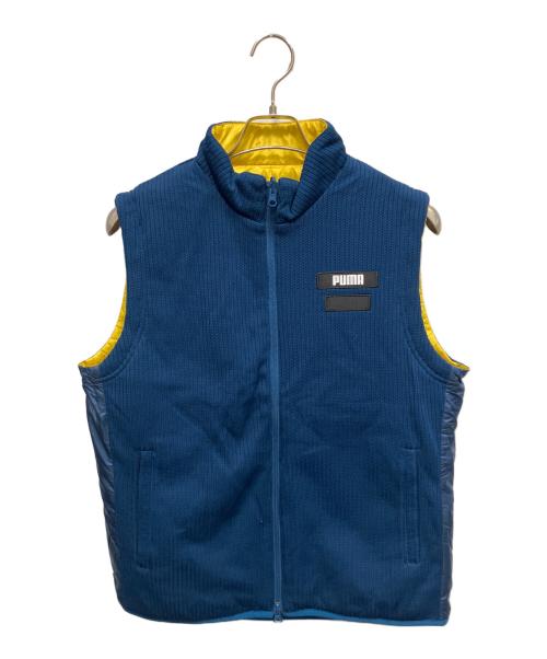 PUMA（プーマ）PUMA (プーマ) リバーシブルベスト イエロー×ネイビー サイズ:Mの古着・服飾アイテム