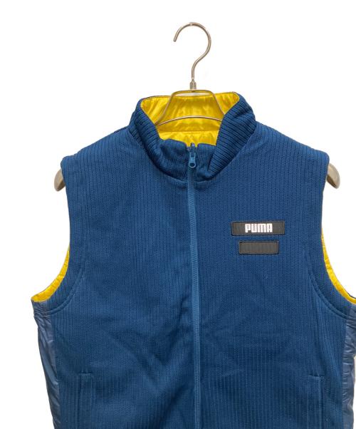 PUMA（プーマ）PUMA (プーマ) リバーシブルベスト イエロー×ネイビー サイズ:Mの古着・服飾アイテム