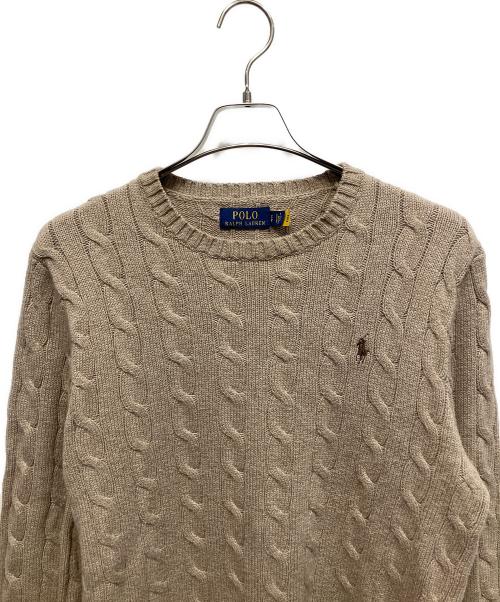 POLO RALPH LAUREN（ポロ・ラルフローレン）POLO RALPH LAUREN (ポロ・ラルフローレン) ケーブル 厚手ニット ブラウン サイズ:Sの古着・服飾アイテム