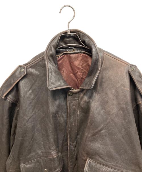 不明（不明）不明 (フメイ) A-2 レザージャケット ブラウン サイズ:不明の古着・服飾アイテム