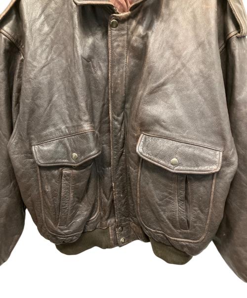 不明（不明）不明 (フメイ) A-2 レザージャケット ブラウン サイズ:不明の古着・服飾アイテム