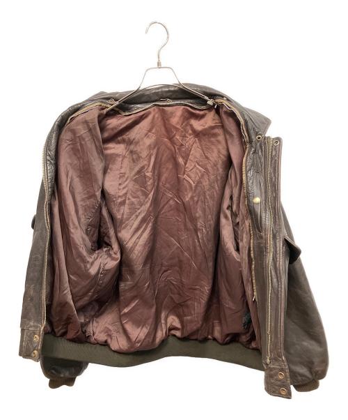 不明（不明）不明 (フメイ) A-2 レザージャケット ブラウン サイズ:不明の古着・服飾アイテム